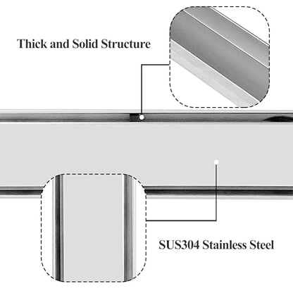 Linear Shower Drain 24 Inch, Brushed Floor Drain with Removable SUS304 Stainless Steel CUPC Certificate and 2-in-1 Tile Insert Grate Cover - color: Brushed, size: 24inch