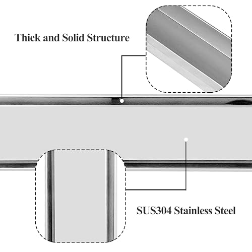 18 Inch Linear Shower Drain Brushed Floor Drain with Removable 2-in-1 Tile Insert Grate Cover and SUS304 Stainless Steel CUPC Certificate (18 inch) - color: Brushed, size: 18inch