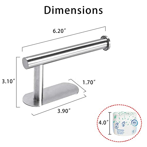 DGWHYC 3M Self-Adhesive Toilet Paper Holder No Drilling, SUS 304 Stainless Steel Brushed Nickel Wall Mounted Tissue Roll Holder for Bathroom, RV, Kitchen, Easy Install, Rust-Proof (DG-TPA22 Silver) - color: Silver