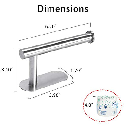 DGWHYC 3M Self-Adhesive Toilet Paper Holder No Drilling, SUS 304 Stainless Steel Brushed Nickel Wall Mounted Tissue Roll Holder for Bathroom, RV, Kitchen, Easy Install, Rust-Proof (DG-TPA22 Silver) - color: Silver