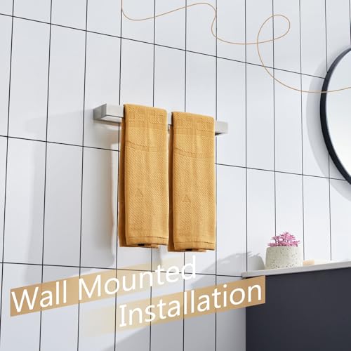 KOKOSIRI Towel Bar Brushed Nickel Bath Towel Hanger Holder 16-Inch Kitchen Rack Stainless Steel for Bathroom Hardware Wall Mount, 1 Pack B4008BR-L16 - color: Brushed Nickel, size: 16-Inch