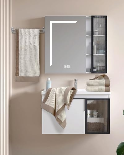 Cleanbear Hand Towels for Bathroom Set of 4, Jacquard Weaved Cotton Face Towels, 28 x 13.7 Inches (Light-Brown) - color: Light-brown
