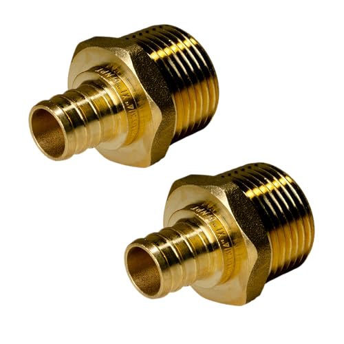 XFITTING 3/4 inch Pex x 1 inch Male NPT Adapter, 24-4-7=2X, 2 Pieces - size: 3/4" Pex x 1" Male
