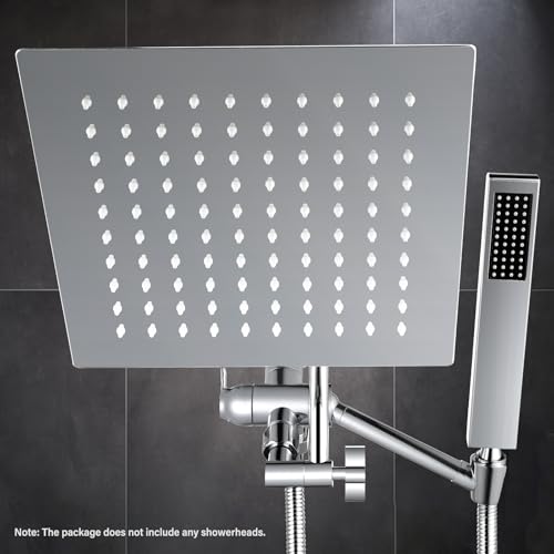 All Metal Shower Diverter Valve with HandShower Holder - Upgraded 3 Way Shower Head for Handheld and Fixed Rain Showerhead - Universal G1/2 Bathroom Part, Polished Chrome - color: Chrome Polished