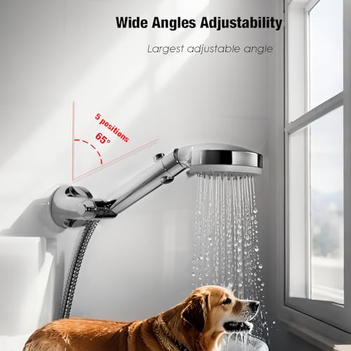 Handheld Shower Head Holder - Enhanced Suction Cup - Large Angle Adjustability - Bathroom Wall Mount Shower Wand Holder (Polished Chrome) - color: Polished Chrome