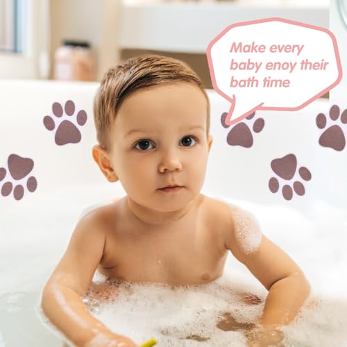 WY LIGHTING LEVEL 20pcs Safety Shower Treads Non-Slip Bathtub Stickers | Adhesive Appliques with Premium Scraper, Bathroom Tubs Shower Treads, Anti Slip Paw Floor Decals, for Bathtub, Pools, Boats