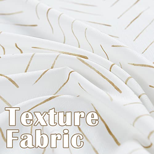 jinchan Taupe and White Shower Curtain Inky Herringbone Chevron Zig Zag Waterproof Fabric Modern Farmhouse Shower Curtains for Bathroom with 12 Hooks 70x72 Inches - color: Inky Taupe, size: 70"W x 72"L (Pack of 1)