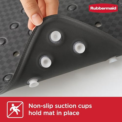 Rubbermaid Soft Foam Bath Tub Shower Mat, Non-Slip Tub Mat with Quick-Drain Holes, 35.88 x 17 Inch BPA-Free Bath Mat for Inside Bathtub or Shower, Grey - color: Grey