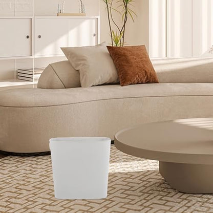 Minimalist Style Waste Container, Light Gray Plastic Narrow Garbage Bin for Kitchen, Bathroom, Bedroom Tight Spaces, Home Office Trash Can
