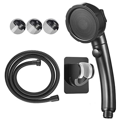 RV & Camper High Pressure Handheld Shower Head with Pause Button | 3 Spray Modes with ON/OFF Switch, Detachable Dog Shower Attachment, Pet Shower Wand with Bracket & Hose, Matte Black - color: Black