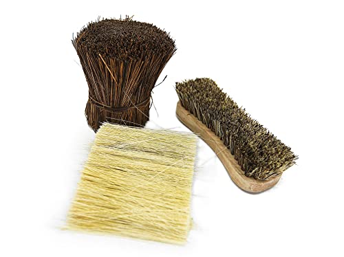 All-Natural Wooden Scrub Brush Set | Wooden Handle | Tampico and Palmyra bristles | Eco Friendly Cleaning Products | Pack of 2