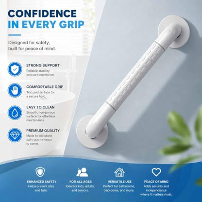 Textured Non Slip Grab Bar, Bathroom Wall Mount Hand Rail with Glow in The Dark Strips, Comfort Grip Assist Handle for Shower Toilet - size: 40cm