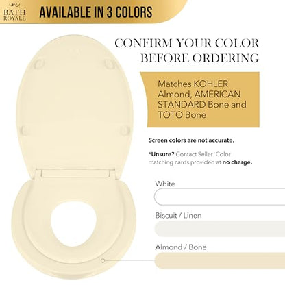 BATH ROYALE Potty Training Seat - Soft Close, Kingsport BR721-02, Elongated Almond/Bone, Adult/Child - color: Almond/Bone, size: Elongated