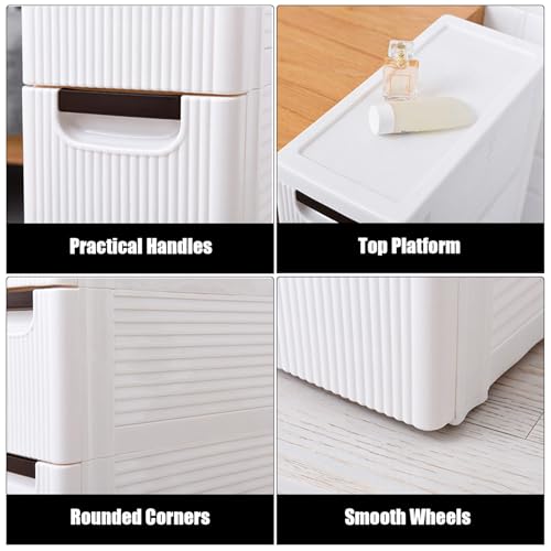 5 Drawers Slim Bathroom Storage Cabinet,Narrow Plastic Storage Cart,Rolling Dresser on Wheels for Living Room,Bathroom,Kitchen - size: 5 Drawers