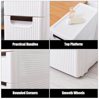 5 Drawers Slim Bathroom Storage Cabinet,Narrow Plastic Storage Cart,Rolling Dresser on Wheels for Living Room,Bathroom,Kitchen - size: 5 Drawers