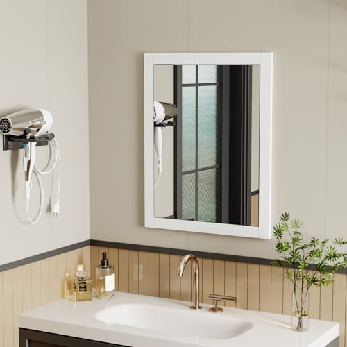 14'' * 18'' Recessed Medicine Cabinet with Mirror, 2-Tier Bathroom Wall Niche Wood Insert for Drywall, in Wall Shelf Medicine Cabinets Replacement, for Living Room, Bathroom Storage, White