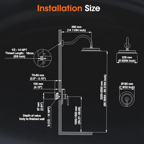 Rainfall Shower System Shower Faucet Set, Luxury, Antique, Light Gold | 9 Inch Single Function Shower Head, Pressure Balance Valve, Wall Mounted, Bathroom, Shower Trim Kit - color: Brushed Light Gold, style: Without Handheld