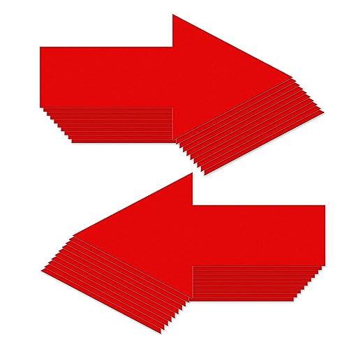 EVQ Arrow Floor Sticker Red 10 x 5 Inch Self-Adhesive Vinyl Decal 20 PCS | Removable Waterproof Large Directional Arrow Floor Sign for Concrete Warehouse Office - color: Red 10"×5"