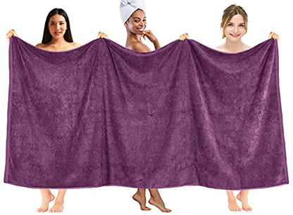 DAN RIVER Pack of 1 Bath Sheet 40x80 Inches, Oversized Quick Dry Towel, Soft Luxury Towels for Bathroom - Purple Passion - color: Purple Passion