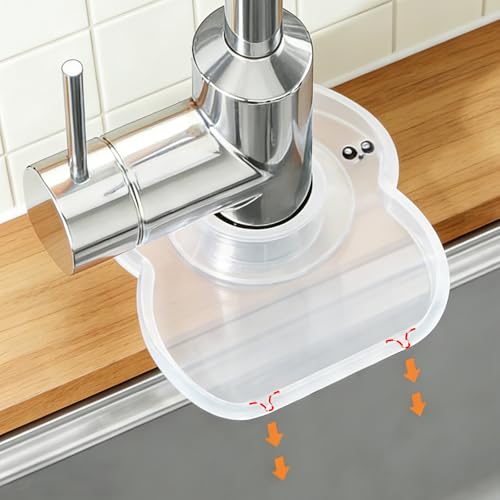 Silicone Faucet Mat for Kitchen Tap Compact Sink Splash Guard Protectors Behind Draining,Clear 2PCS - color: ClearX2