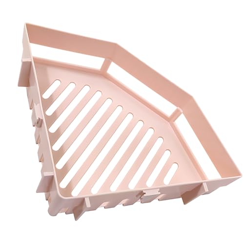 GLOGLOW Plastic Corner Shower Shelf Corner Shower Shelf, Triangular Wall Mounted Space Saving Bathroom Organizer for Bathroom Room Storage Daily Use