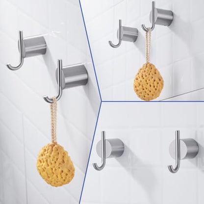Hooks for Shower, Removable Towel Hooks for Bathroom Wall, Towel Hooks Bathroom Coat Robe Wall Hook Heavy Duty Hanger Towel Robe Clothes,SW-96068-8BN-2. - color: Double Hook-Brushed Nickel
