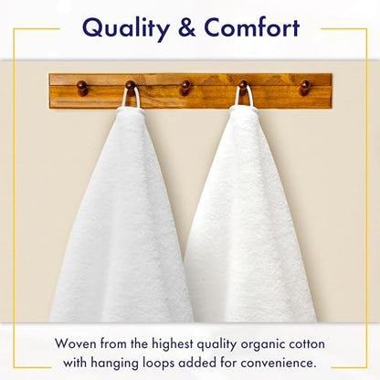 100% Organic Luxury Bath Sheets - GOTS Certified - Extra Large 35x70 Inches (Pack of 2) Zero-Twist, Long-Staple Cotton Bath Sheet Set (White) - color: White, size: 2pc Bath Sheets