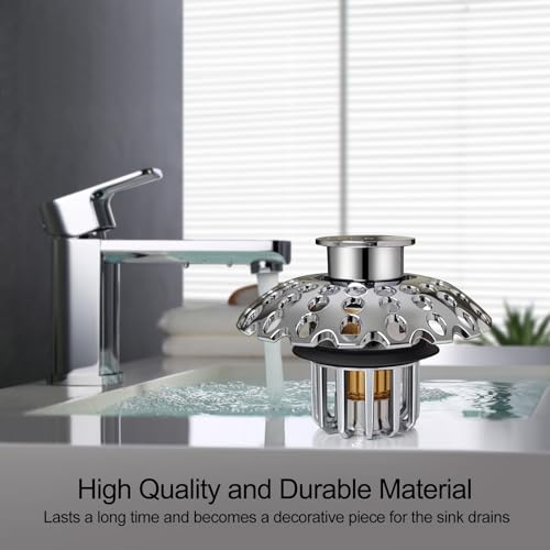 LEKEYE Bathroom Sink Stopper | Shower Drain Hair Catcher | Pop Up Sink Drain Plug | Bathroom Sink Drain Strainer for 1-1/8"to 1-3/8" to 1-1/2" Drain Holes - style: 2060