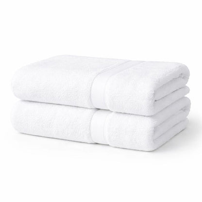 Mango Gifts 100% Cotton Hand Towels – Soft Terry Cotton with High Absorbency, Quick Dry, Lightweight and Durable, Machine Washable Towels for Bathroom, Gym and Spa, 28 x 15 Inch, Set of 2, White - color: White