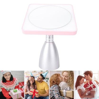 Yosoo 30x Magnifying Mirror with Light, Large 6' Lighted 30x Magnified Mirror with Suction Cups & Table Stand, Lighted Makeup Mirror with 12 Brightness Levels, 360° Rotation (Pink - color: Pink Silver