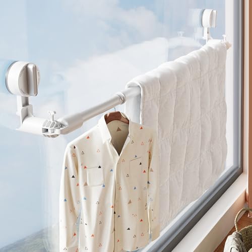 Towel Bar for Bathroom Wall Mounted,Adjustable No Drill Towel Rack,Rustproof Towel Holder,Retractable Drying Rack for Clothes,Space-Saving Towel Hanger for Closet,Bedroom,Balcony,20-34in