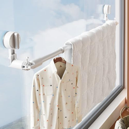 Towel Bar for Bathroom Wall Mounted,Adjustable No Drill Towel Rack,Rustproof Towel Holder,Retractable Drying Rack for Clothes,Space-Saving Towel Hanger for Closet,Bedroom,Balcony,20-34in