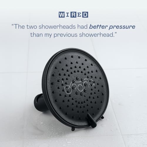 BOONA Tandem Shower as seen on Shark Tank | Dual Shower Head for Couples | Midnight Black, Two Showerheads - color: Midnight Black, size: Two Showerheads