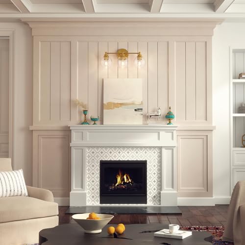 VONLUCE 3 Light Bathroom Vanity Light Fixtures, Gold Finish | Globe Glass Shades, E26 Sockets, Easy to install, Vanity Lights for Bedroom Hallway Living Room - color: Gold, size: 3-Light