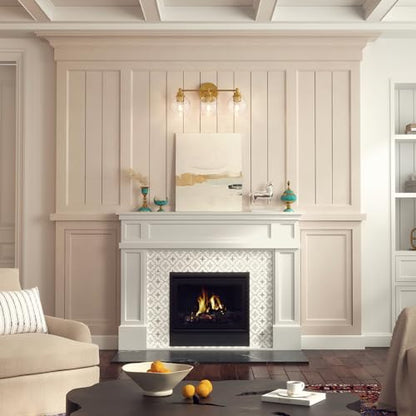 VONLUCE 3 Light Bathroom Vanity Light Fixtures, Gold Finish | Globe Glass Shades, E26 Sockets, Easy to install, Vanity Lights for Bedroom Hallway Living Room - color: Gold, size: 3-Light