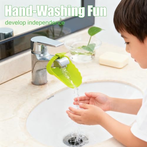 Faucet Extender for Kitchen Sink and Bathtub, Universal PP Kids Hand Wash Faucet Extension Easy Install Toddler Bathroom Accessory (Green) - color: Green