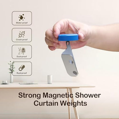 6 PCS Shower Curtain Weights Bottom,Heavy Duty Shower Curtain Weights Magnets Shower Curtain Liner Clips Added Weight, Work for Drapery, Tablecloth, Stop Curtain Blowing in - color: Blue