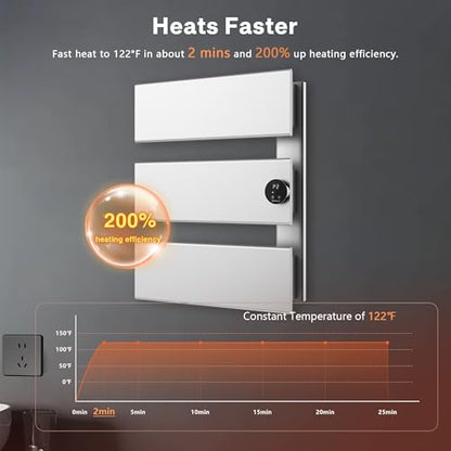 K&KALONZO Electric Towel Warmer Wall Mounted, Fast Heat in 2 Min, NTC Safety | 5 Timers & 3 Heat Levels Control, 2H Rapid Dry, Plug-In/Hardwired, Anti-Scald, Aluminum Heated Towel Rack for Bathroom, K3RS - color: Silver, size: 3-Bar