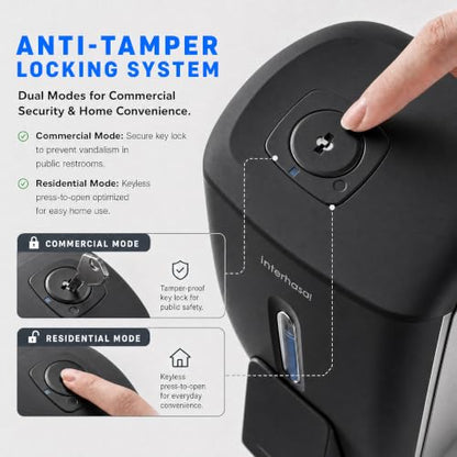 interhasa! Commercial Hand Soap Dispenser Wall Mount | Dual-Lock Design, ABS Liquid & Gel Hand Sanitizer Dispenser for Bathroom & Commercial Restaurant, 28oz/800ml - color: Black