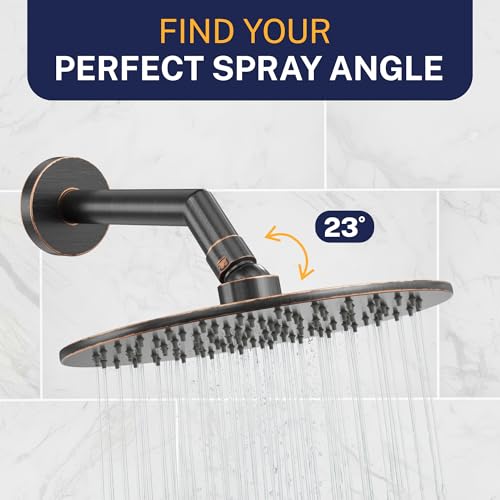 HammerHead Showers Solid Metal Round 8 Inch Rainfall Shower Head, High Flow Shower Head Optimized for Pressure, Oil Rubbed Bronze, 2.5 GPM - color: Oil Rubbed Bronze, size: 2.5 GPM