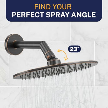 HammerHead Showers Solid Metal Round 8 Inch Rainfall Shower Head, High Flow Shower Head Optimized for Pressure, Oil Rubbed Bronze, 2.5 GPM - color: Oil Rubbed Bronze, size: 2.5 GPM