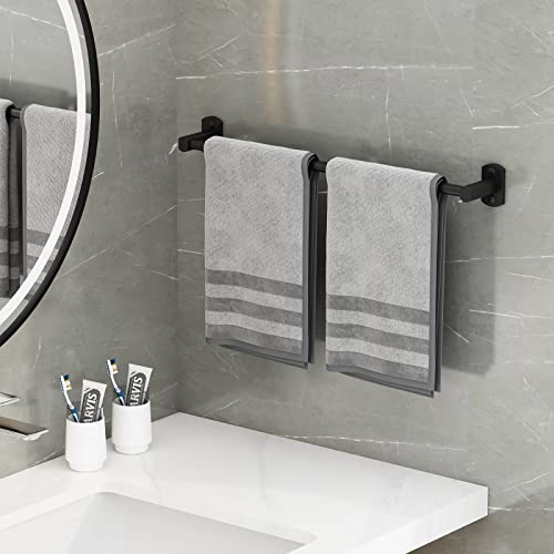 Bathroom Towel Bar for Wall Mount-Towel Rods for Bathroom-20 Inch Black Towel Holder Bath Towel Hanger - size: 20 Inch Single Bar