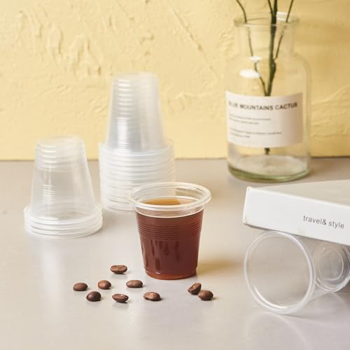 Jaluxing 500 Pack 3.5 OZ Clear Plastic Cups, Small Disposable Mouthwash 3.5 Ounce Bathroom Cups (Formerly FULING) - style: 3.5 OZ.