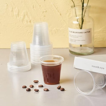 Jaluxing 500 Pack 3.5 OZ Clear Plastic Cups, Small Disposable Mouthwash 3.5 Ounce Bathroom Cups (Formerly FULING) - style: 3.5 OZ.
