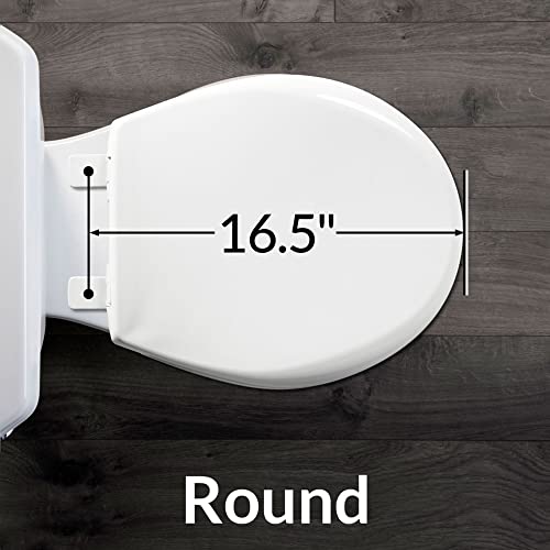 BEMIS 790TDGSL Commercial Heavy Duty Closed Front Toilet Seat with Cover, Industrial No Slam Seat with Secure Installation, Made in USA, Round, White - size: Round