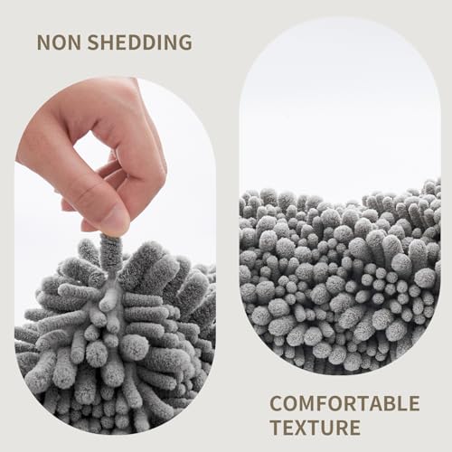Toilet Rugs U-Shaped Mat 24x24, Contour Bathroom Mat - Ultra Soft & Absorbent Chenille, Quick-Dry, Machine Washable with Non Slip Barrier Backing, Grey - color: Grey, size: 24" X 24"(Toilet Rug)