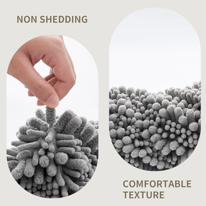 Toilet Rugs U-Shaped Mat 24x24, Contour Bathroom Mat - Ultra Soft & Absorbent Chenille, Quick-Dry, Machine Washable with Non Slip Barrier Backing, Grey - color: Grey, size: 24" X 24"(Toilet Rug)