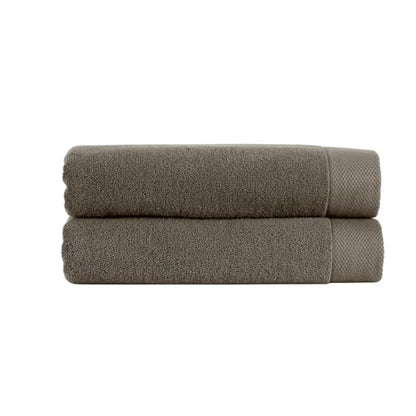 Christy Luxe 2 Piece Bath Towels Sets | Soot Brown | Luxe Heavyweight 100% Turkish Cotton | Ultra Soft | Super Absorbent | 730GSM - color: Soot, size: 2 Bath Towels