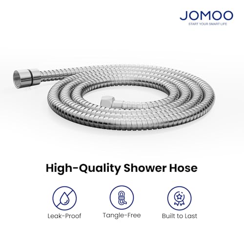JOMOO 118-Inch Extra Long Shower Hose, Stainless Steel Handheld Showerhead Hose with Brass Fittings & EPDM Inner Tube – Anti-Kink, Leakproof, Flexible Shower Head Tube Replacement, Chrome - color: Chrome, size: 118 Inch