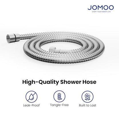 JOMOO 118-Inch Extra Long Shower Hose, Stainless Steel Handheld Showerhead Hose with Brass Fittings & EPDM Inner Tube – Anti-Kink, Leakproof, Flexible Shower Head Tube Replacement, Chrome - color: Chrome, size: 118 Inch